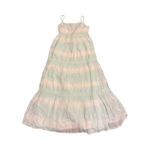 Aerie Tie-Dye Lace Lined Maxi Sundress in Mint Green and White